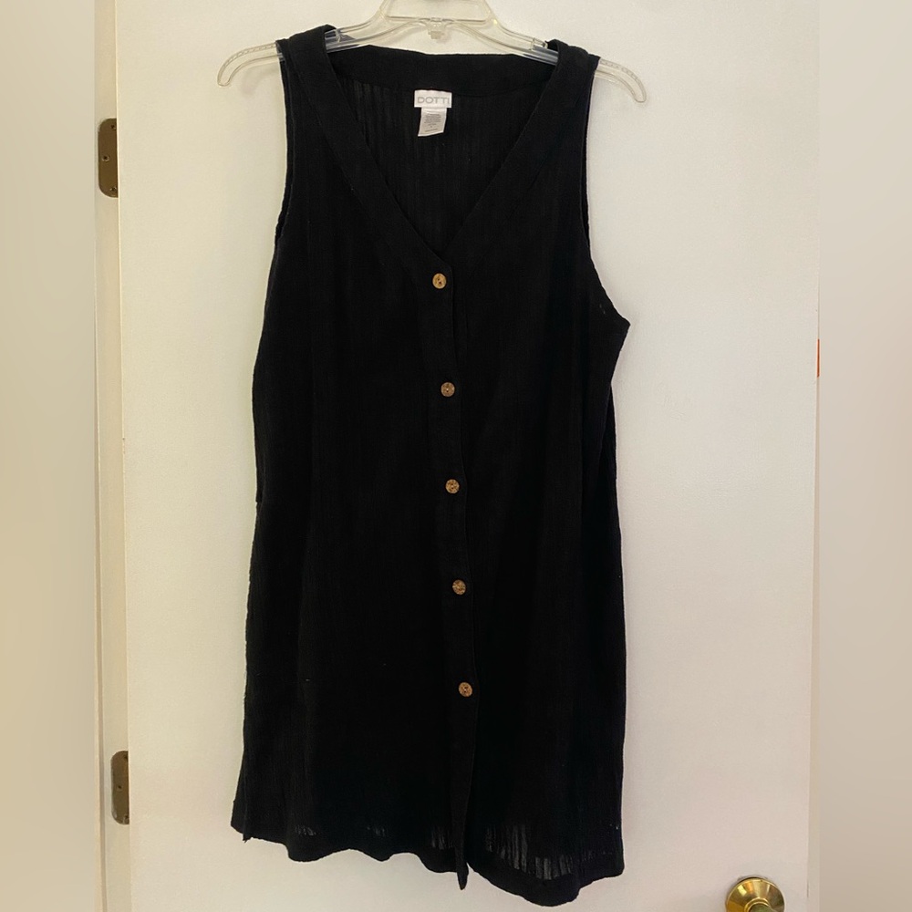 Dotti Black Textured Dress 100% Cotton